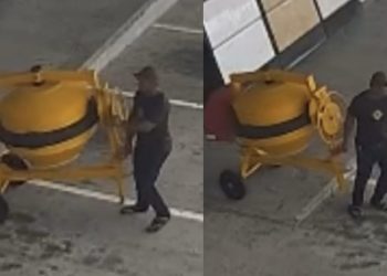 Vídeo inédito: ladrão leva betoneira da loja de material construção em Manaus