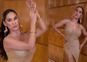 Vídeo: Cheia de roxos, Isabelle Nogueira passa perrengue em minidesfile da Grande Rio