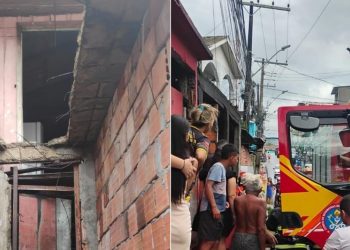Laje desaba sobre mulher e crianç@ na Compensa e as duas são levadas para o hospital 