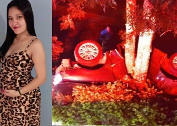 Grávida m0rre após carro bater em árvore e se partir em dois pedaços