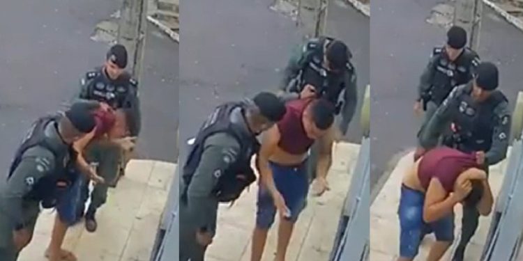 Vídeo: policial agride filho na frente do pai e causa revolta nas rede sociais