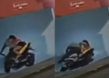 Vídeo: Casal supostamente bêbado leva queda considerada na frente de motel em Manaus