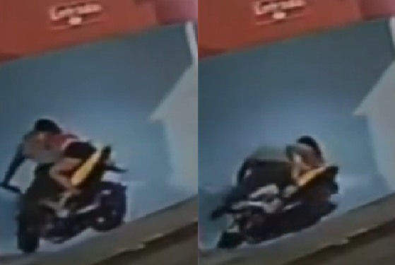 Vídeo: Casal supostamente bêbado leva queda considerada na frente de motel em Manaus