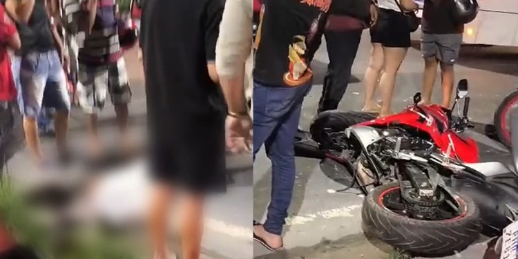 Vídeo: acidente mat@ idoso de 72 anos que trafegava de moto na Torquato Tapajós