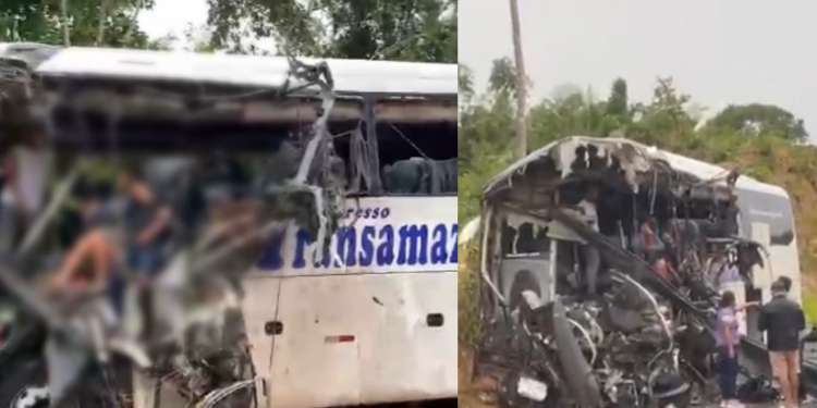 Vídeo mostra c0rp0s após ac1dente na AM-010 com ônibus de turismo; veja