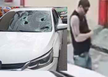 Vídeo: PM com problemas psiquiátricos que joga catolé nas casas tem carro quebrado em Manaus