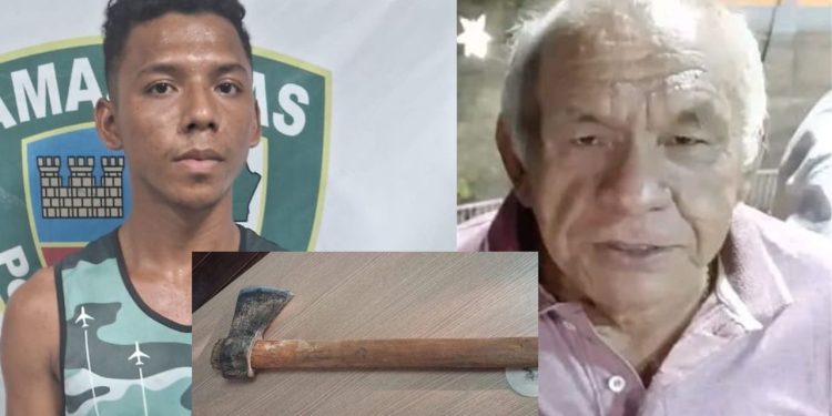 Com machado, enteado acert4 pesc0oço de idoso várias vezes em Parintins; VEJA