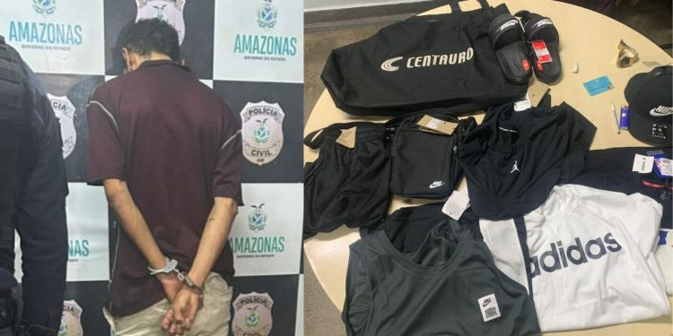 Homem é preso após tentar sair com peças da Nike e Adidas sem pagar do Manauara Shopping