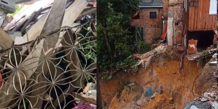 Vídeos: deslizamento deixa ferid0s e pelo menos dois soterrad0s em Manaus