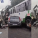 Vídeo: Primeiro dia do ano se inicia com carro de$truído ao colid1r com ônibus em Manaus