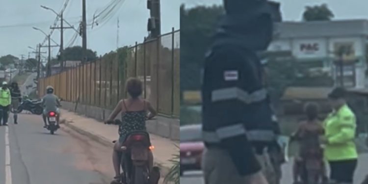 Vídeo: motoqueira sem capacete fura blitz no Amazonas e vira meme: ‘vigarice’