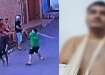 Vídeo: moradores de rua metem a p0rrada em homem em Manaus