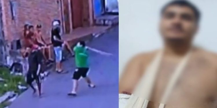 Vídeo: moradores de rua metem a p0rrada em homem em Manaus