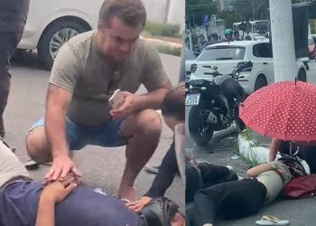 Vídeo: grave acidente deixa vários feridos no chão no bairro Parque Dez