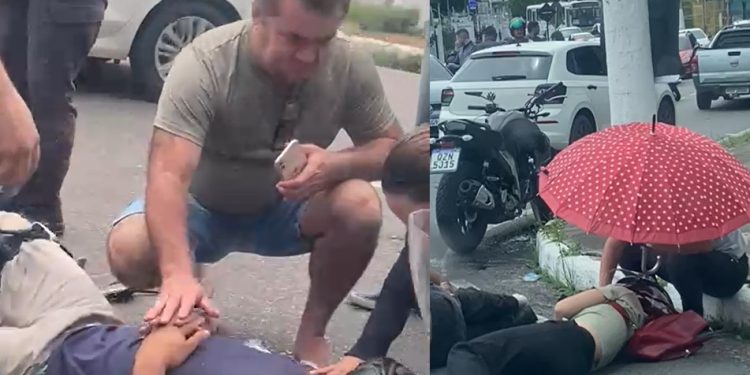 Vídeo: grave acidente deixa vários feridos no chão no bairro Parque Dez