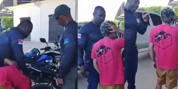 Vídeo: policiais obrigam motoqueiro a ouvir barulho irritante do escapamento em Manaus