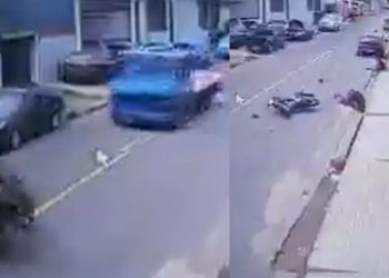 Veja o vídeo do momento em que motoqueiro de app acerta caminhão e m0rre em Manaus