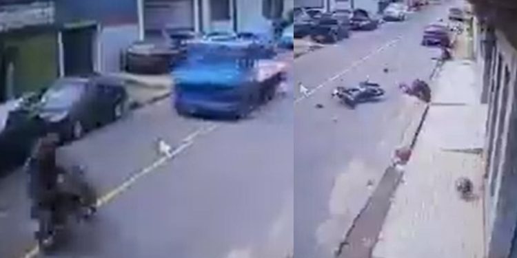 Veja o vídeo do momento em que motoqueiro de app acerta caminhão e m0rre em Manaus