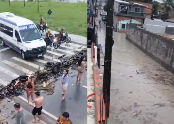 Vídeo: moradores fecham rua de Manaus em protesto contra alagações