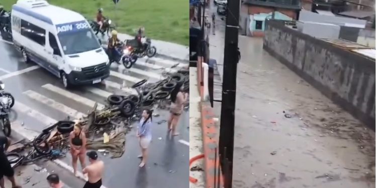 Vídeo: moradores fecham rua de Manaus em protesto contra alagações