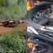 Vídeo forte: motoqueiro m0rre carbonizad0 ao ser atingido por cabo de alta tensão em ramal 