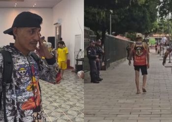 Humorista de Manaus chora após levar 'fecho' de policias enquanto gravava 'comédia'