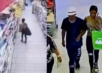 Câmeras do Carrefour flagram casal furt4ndo produtos em Manaus; assista