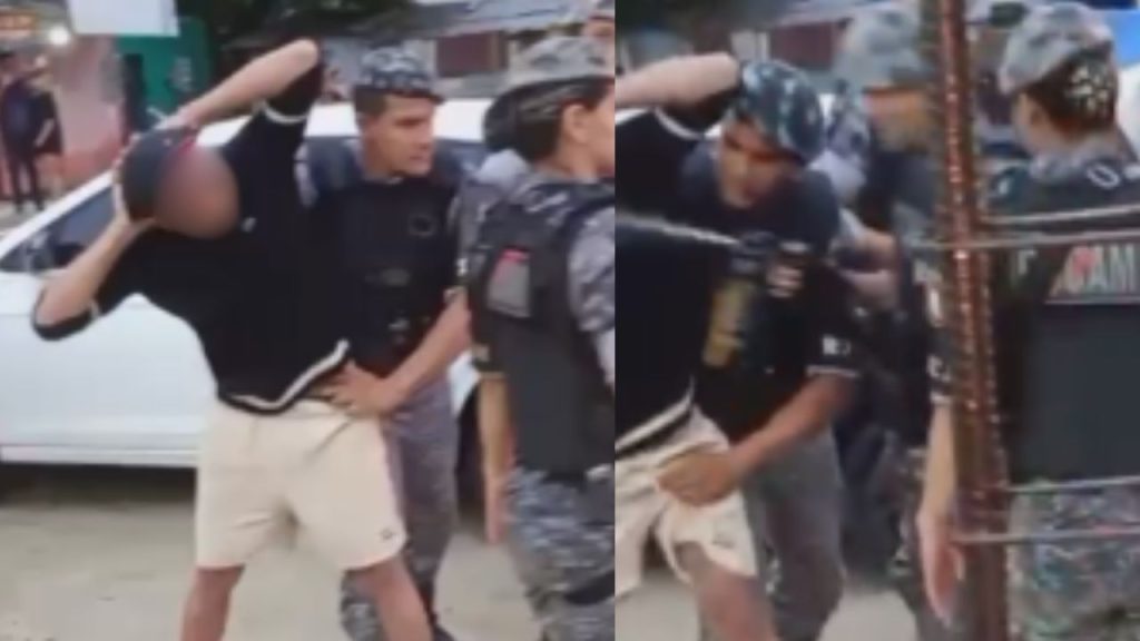 Garoto de 15 anos passa mal após policial jogar spray de pimenta no rosto dele no Novo Aleixo; VÍDEO