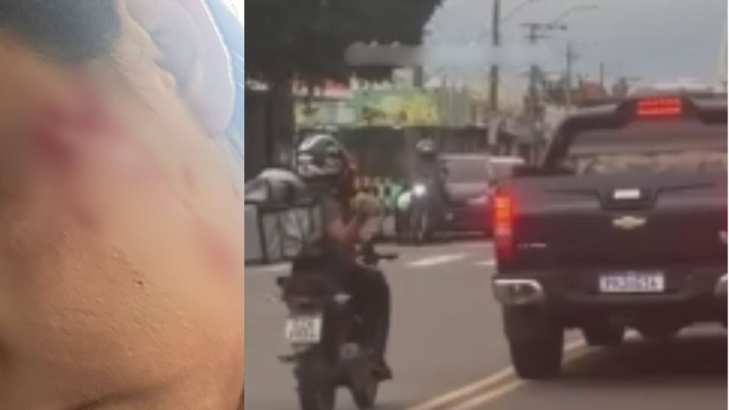 Motoqueiro joga pedra em carro em suposta brig4 de trânsito e fere jovem no Alvorada