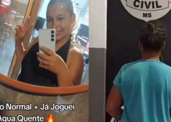 Namorada joga água quente na cara do namorado e debocha no Tik Tok: ‘pareço normal’