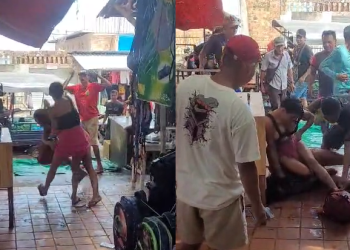 Vídeo: Moradores vibram com mulheres saindo no t@pa no Centro de Tefé