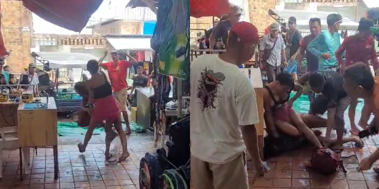 Vídeo: Moradores vibram com mulheres saindo no t@pa no Centro de Tefé