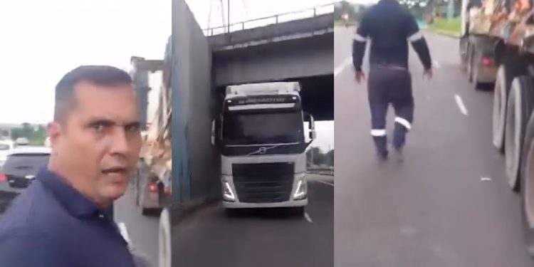 Vídeo: motoqueiro encara motorista de carreta em Manaus: ‘seu otário’