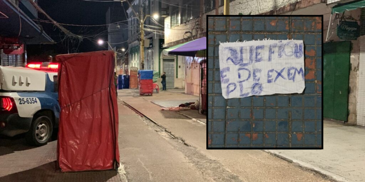Veja: ‘Que fique de exemplo’, diz bilhete deixado ao lado de c0rpo de homem no Centro de Manaus