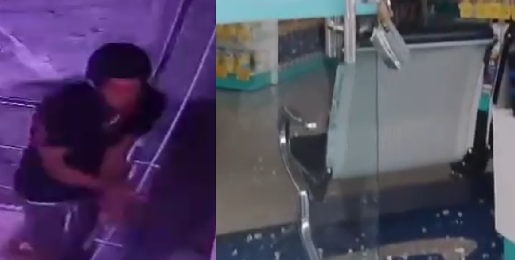 Vídeo: Larica doida? Homem qu3bra porta de drogaria e r0uba chocolate em Manaus