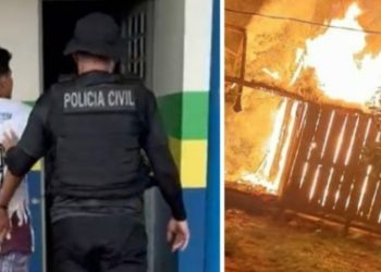 Homem é preso embaixo da cama da mamãe após tocar fogo na casa