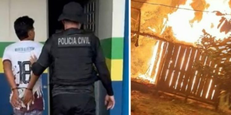 Homem é preso embaixo da cama da mamãe após tocar fogo na casa