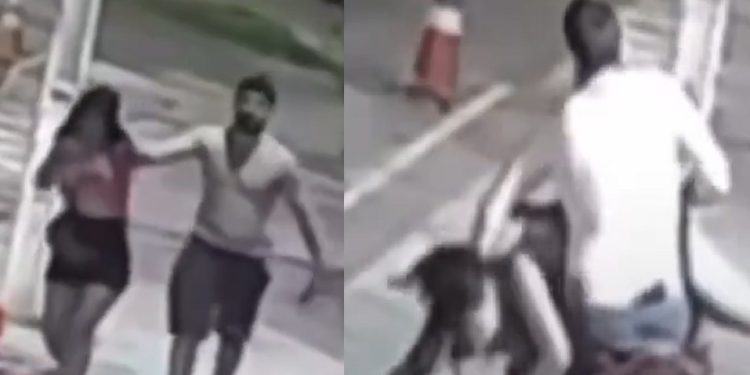 Vídeo: homem puxa mulher pelos cabelos, cai da moto com ela e acaba solto pela Justiça