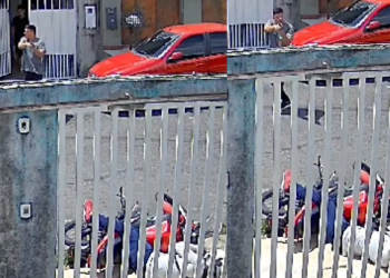 ‘Bota a mão na cabeça’, grita policial ao at1rar em ladrã0 na frente de casa; veja