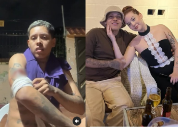 Vídeo: Influenciador William Barão leva t1r0 durante live com a namorada em rua de Manaus