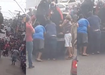 Vídeo urgente: homem é balead0 durante assalt0 à joalheira em Manaus 