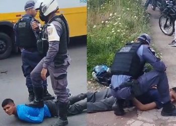 Vídeo: policiais fazem suspeit0s de roub0s “beijar o chão” da Zona Leste de Manaus