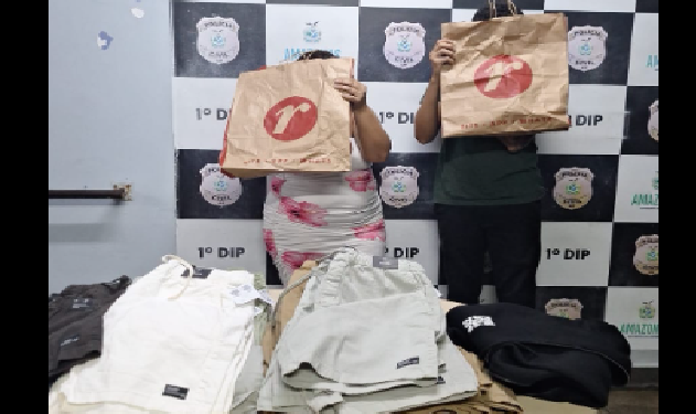 Casal ‘revendedor’ f*rta 31 bermudas da Renner e dá prejuízo de R$ 3,7 mil em Manaus