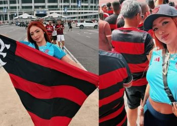 Vídeo: Ruivinha de Marte samba com a torcida do Mengão em Belém: ‘sempre Flamengo’