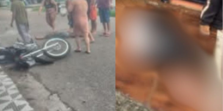 Vídeo mostra ac!dente que deixou motociclista e garupa ferid0s no Amazonas