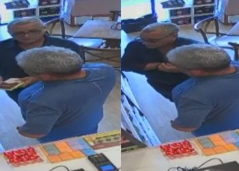 Câmera de loja da Cacau Show em Manaus filma dupla furtand0 barras e colocando na camisa; veja