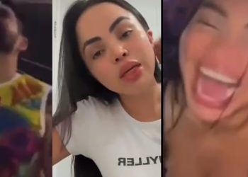 Vídeo: Sandy Brasil é chamada de fedorenta após blogueiro cheirar o bacalhau dela em Manaus