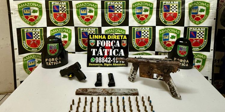 Em Iranduba, band1d0s fogem e abandonam arm@s e submetralhad0ra
