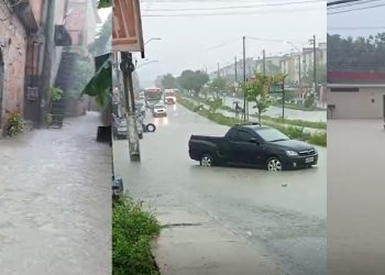 Vídeos: ruas de Manaus se transformam em rios de água suja após a chuva