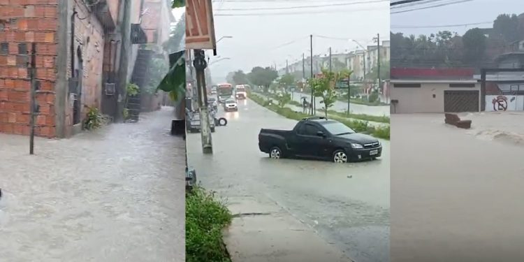 Vídeos: ruas de Manaus se transformam em rios de água suja após a chuva